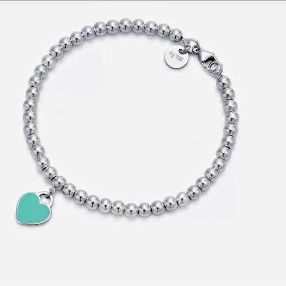Tiffany & Co. Jewelry - Tiffany Blue Heart Tag Bead Bracelet
in Silver, 4 mm